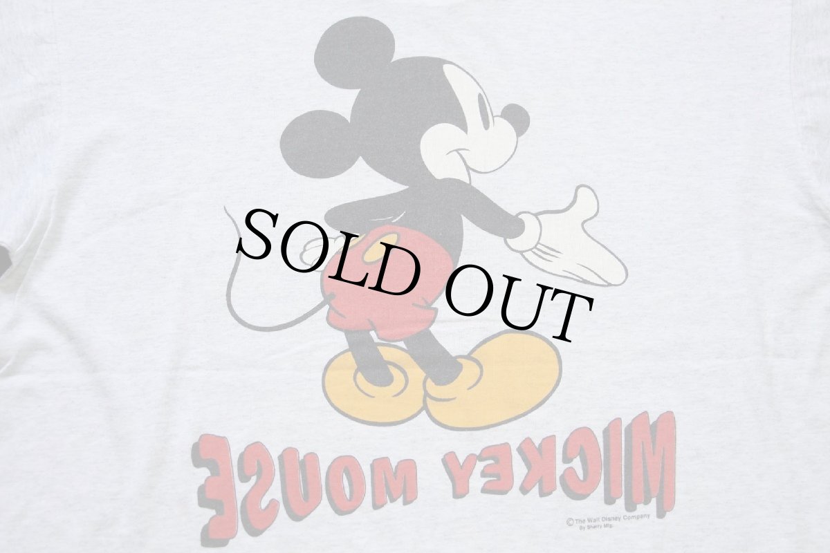 画像4: 90s USA製 Disneyディズニー MICKEY MOUSEミッキー マウス Florida 両面プリント Tシャツ 杢ライトグレー XL (4)