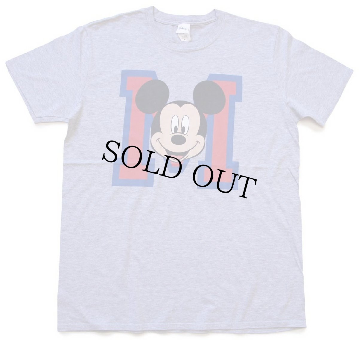 画像2: 00s モロッコ製 Disneyディズニー ミッキー マウス M コットンTシャツ 杢グレー L (2)