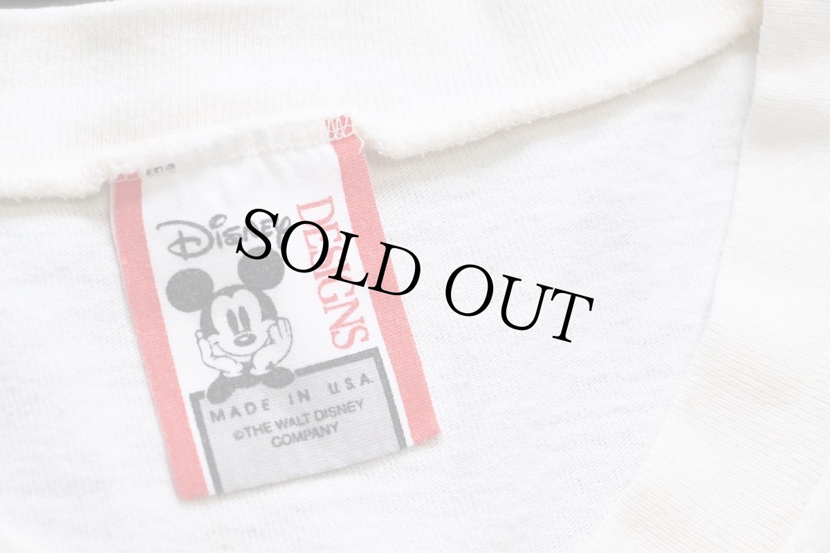 画像5: 90s USA製 Disneyディズニー MICKEY MOUSE 1928 ATHLETICS ミッキー マウス コットン アスレチックTシャツ 生成り L/XL (5)