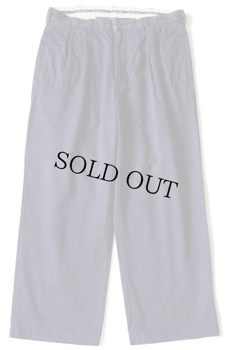 画像2: 90s ポロ ラルフローレン ANDREW PANT ツータック コットン チノパン ナス紺 w34★285 (2)