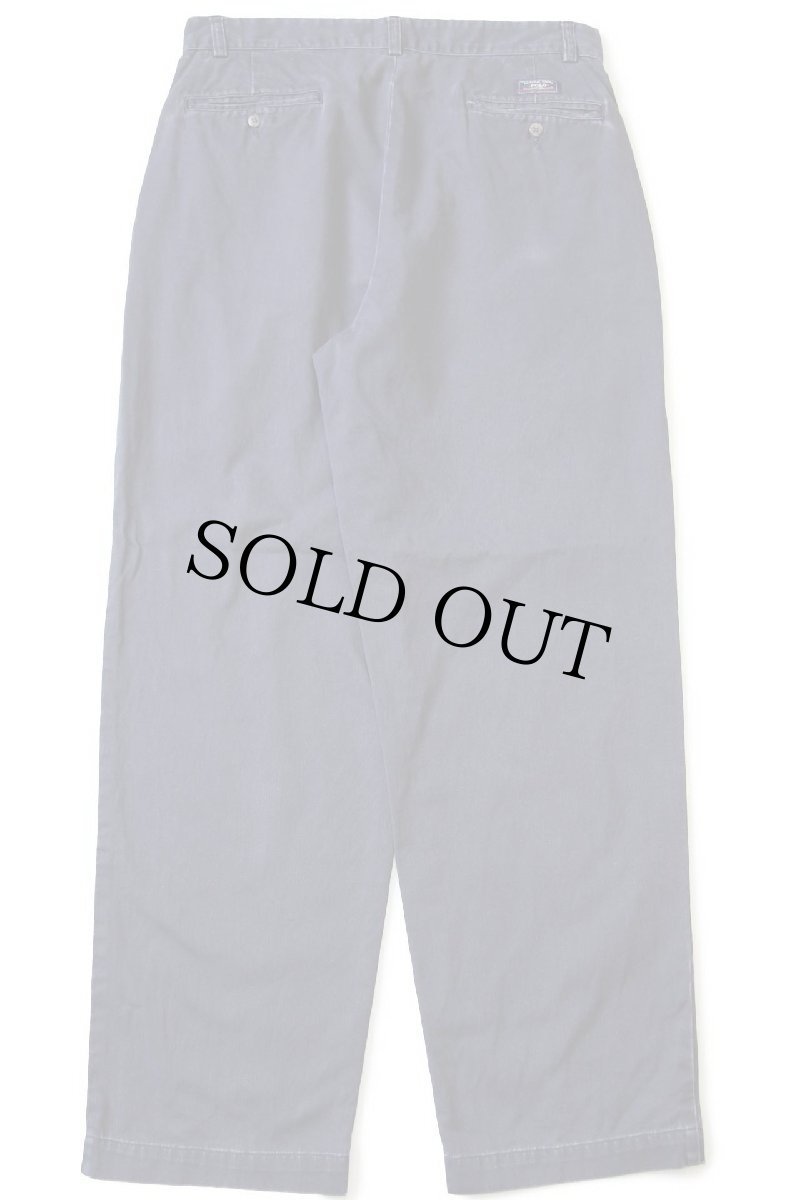 画像3: 90s ポロ ラルフローレン ANDREW PANT ツータック コットン チノパン 紺 フェード w33 L30★296 (3)