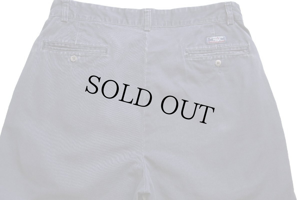 画像5: 90s ポロ ラルフローレン ANDREW PANT ツータック コットン チノパン 紺 フェード w33 L30★296 (5)