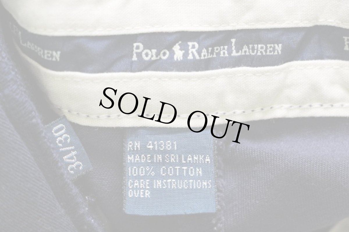 画像6: 90s ポロ ラルフローレン ANDREW PANT ツータック コットン チノパン ナス紺 w34★285 (6)