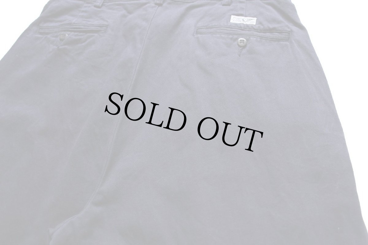 画像5: 90s ポロ ラルフローレン ANDREW PANT ツータック コットン チノパン ナス紺 w34★285 (5)