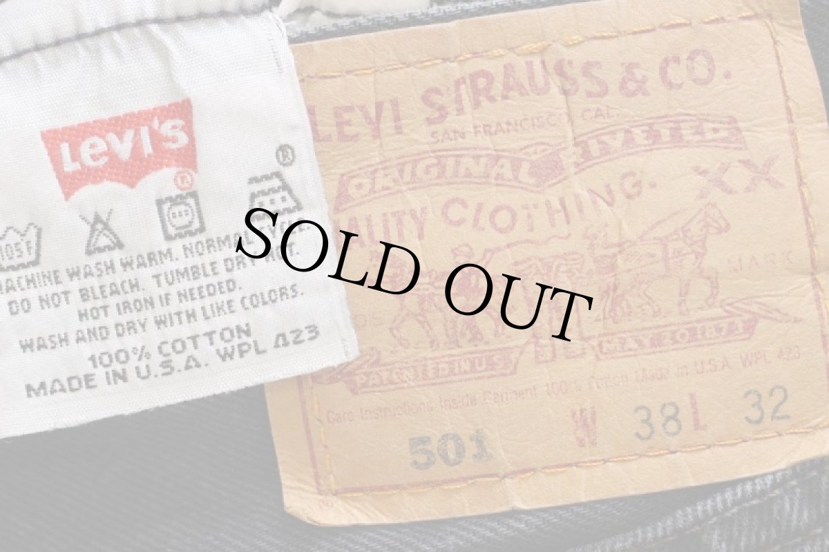 画像6: 90s USA製 Levi'sリーバイス 501 ブラック デニムパンツ w38 L32 (6)