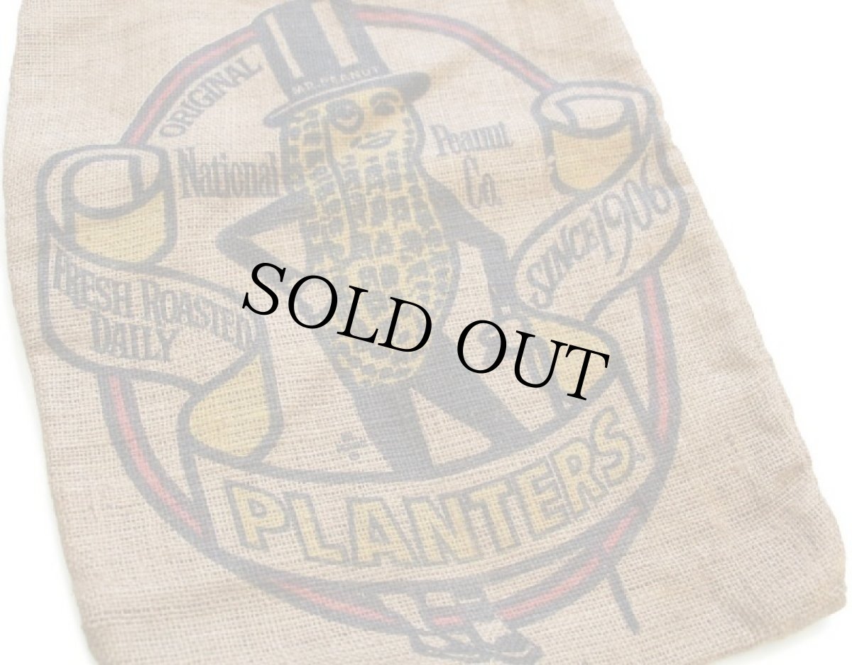 画像3: ビンテージ PLANTERS MR.PEANUTミスターピーナッツ ジュートバッグ ブラウン (3)