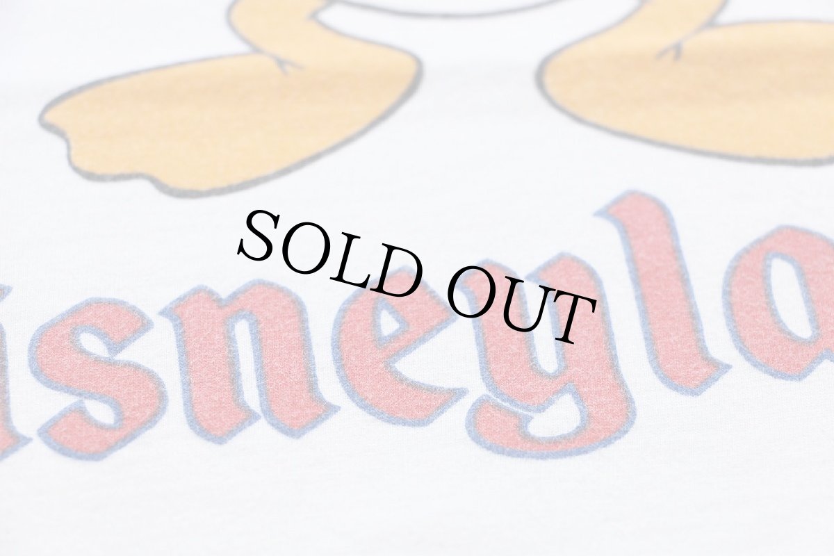 画像5: 80s USA製 Disneyディズニー Disneylandディズニーランド ドナルドダック コットン リンガーTシャツ 白×青 (5)