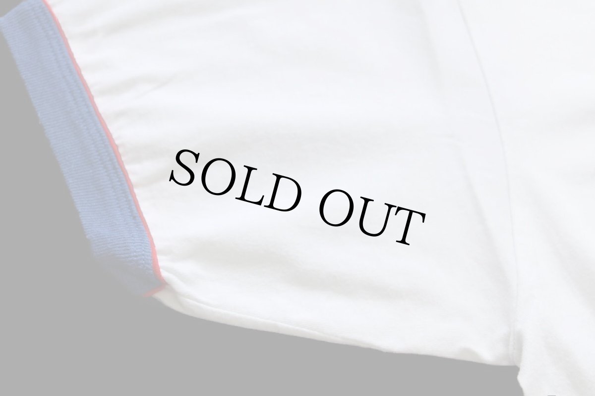 画像6: 80s USA製 Disneyディズニー Disneylandディズニーランド ドナルドダック コットン リンガーTシャツ 白×青 (6)