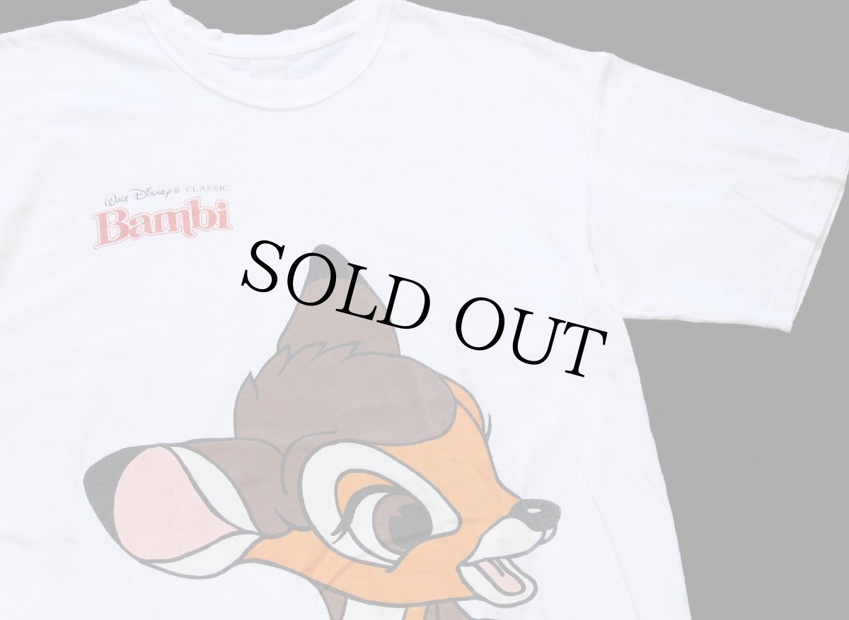 画像3: 90s WALT DISNEY CLASSIC ディズニー Bambiバンビ 両面プリント コットンTシャツ 白 (3)