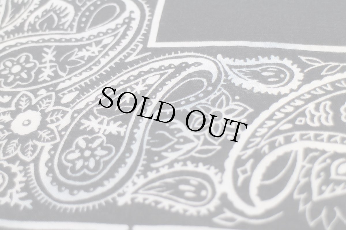 画像6: 80s USA製 RN13962 ペイズリー×花柄 コットン バンダナ 黒 (6)