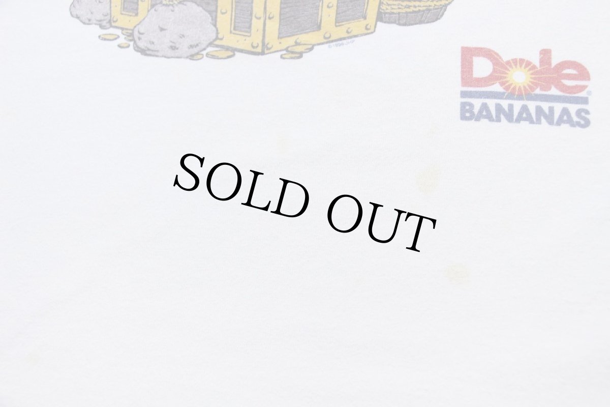 画像6: 90s USA製 MUPPET TREASURE ISLAND Miss Piggy ミスピギー Dole BANANAS ロゴ コットンTシャツ 白 XL (6)