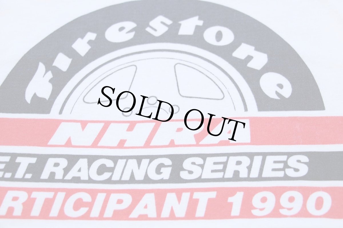画像4: 90s Firestone NHRA E.T.RACING SERIES PARTICIPANT 1990 コットンTシャツ 白 M (4)