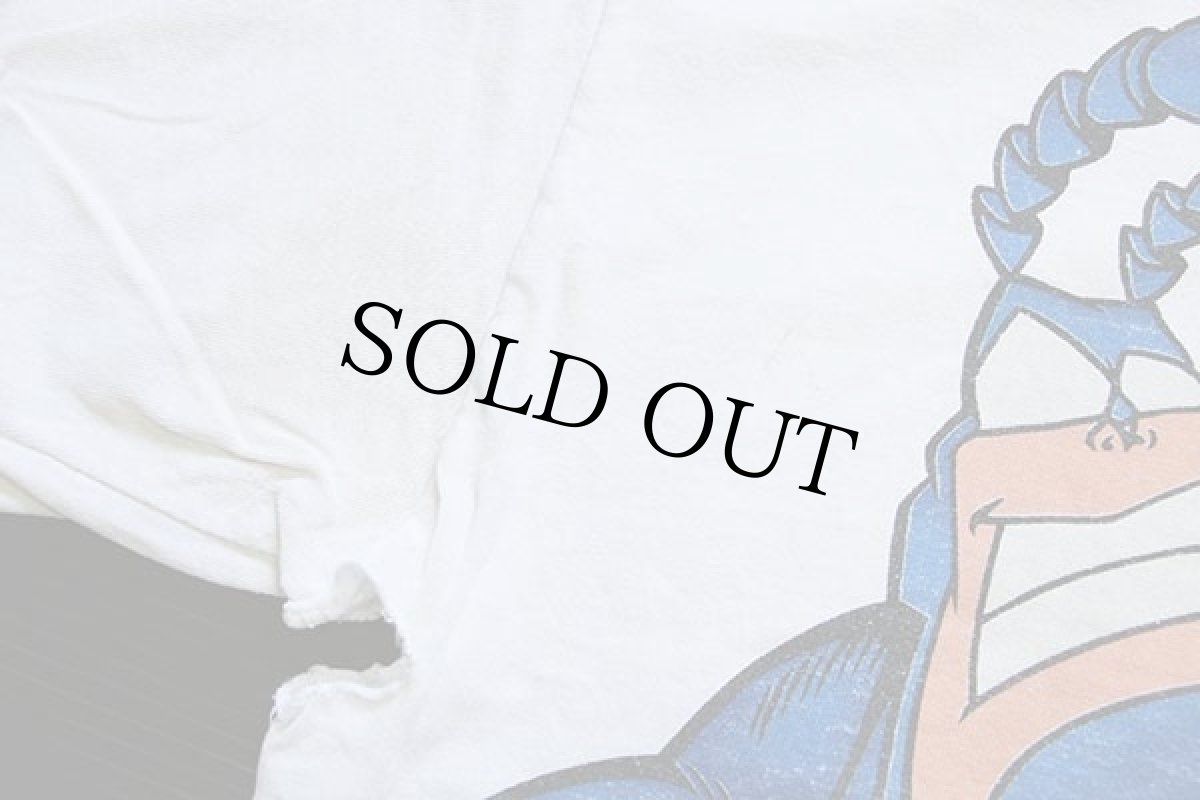 画像7: 90s THE TICK コットンTシャツ ボロ 白 L (7)