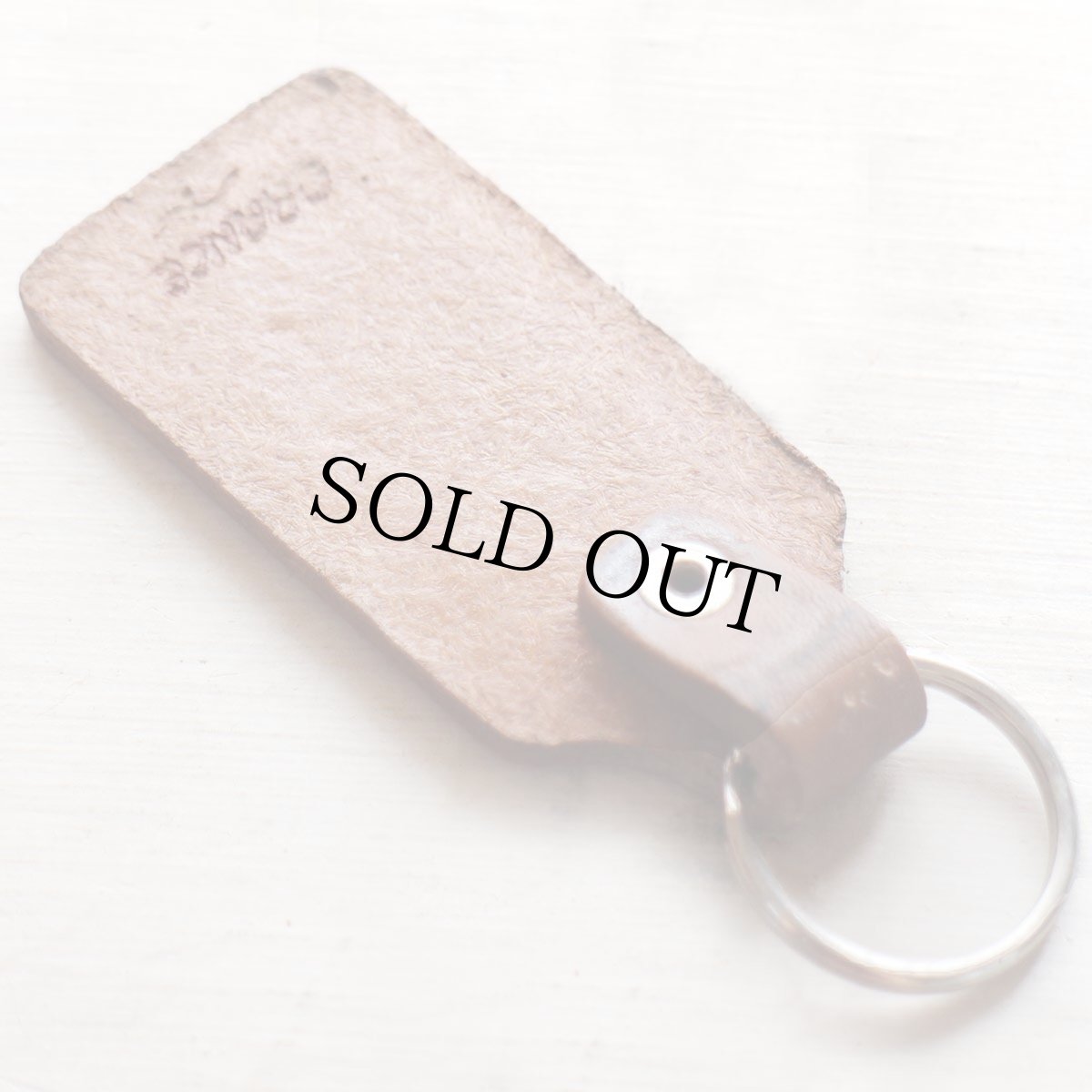 画像2: デッドストック★70s ハンドクラフト CHEVROLET シボレー ロゴ カービング レザー キーホルダー 茶★キーチェーン (2)