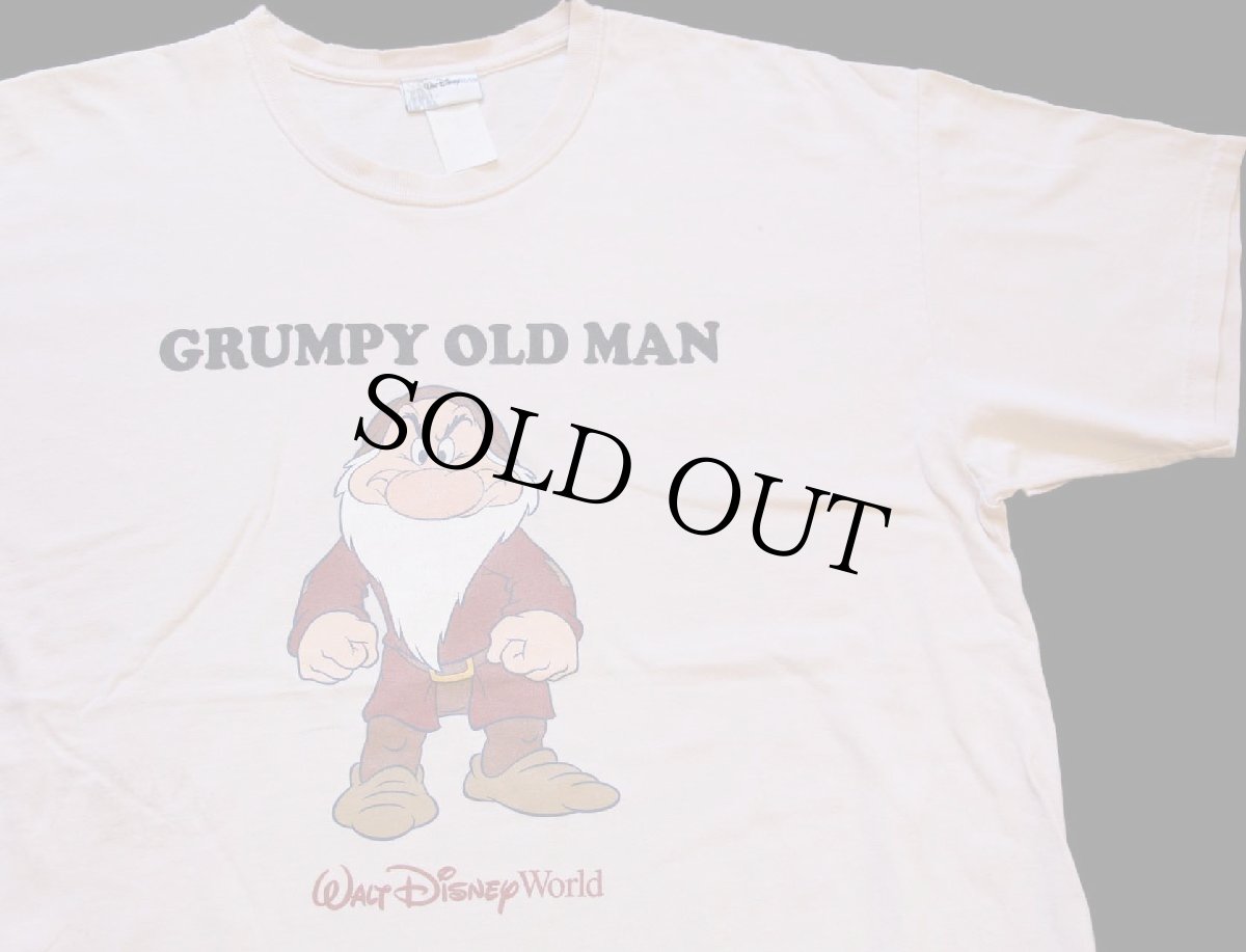 画像1: 00s Walt Disney World ディズニー GRUMPY OLD MAN 七人の小人 コットンTシャツ ベージュ XL (1)