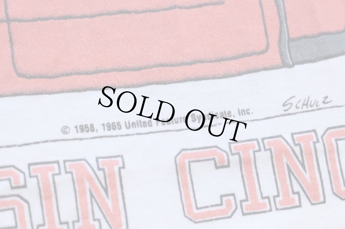 画像4: 80s スヌーピー ウッドストック ピンク キャデラック CRUISIN CINCINNATI Tシャツ 白 (4)