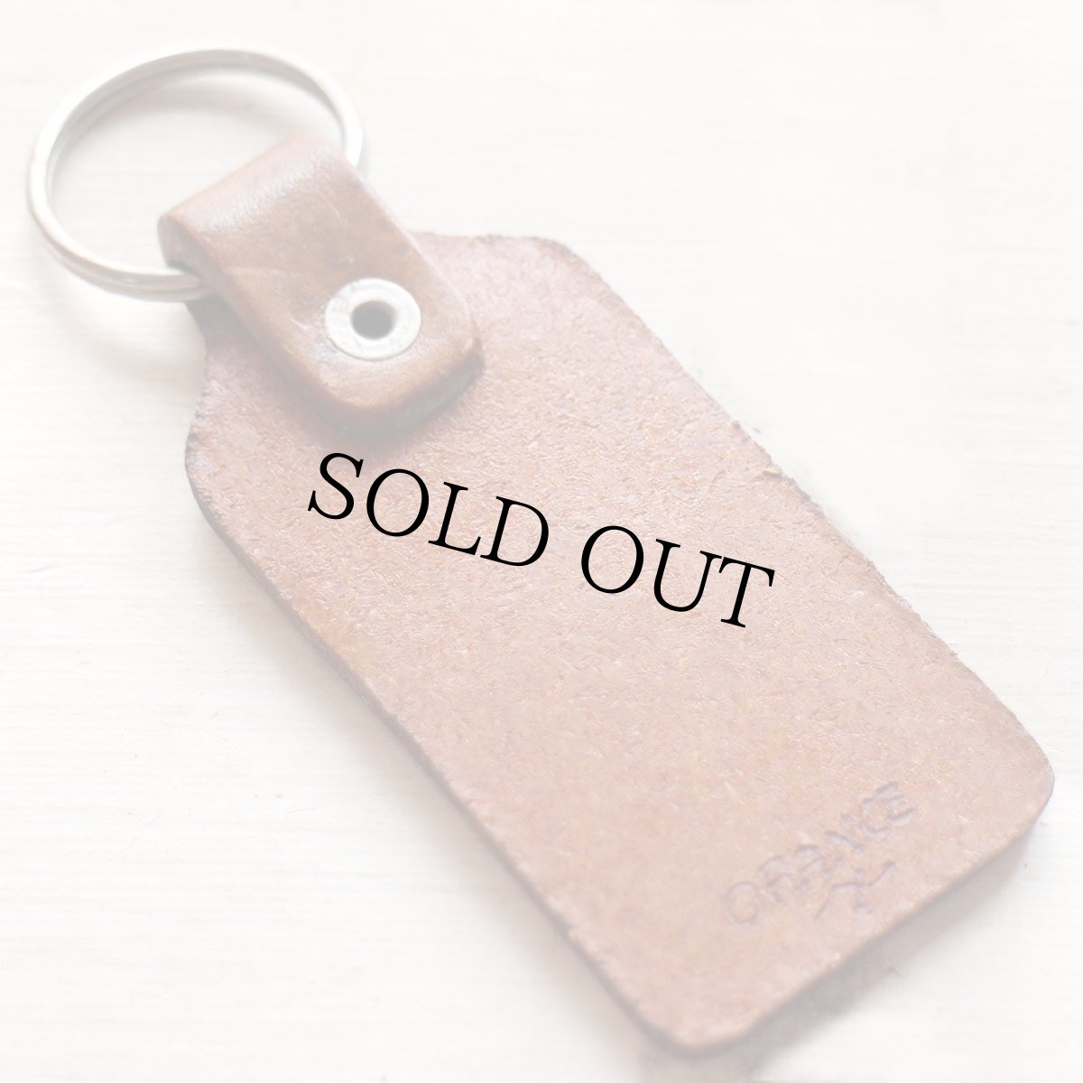 画像2: デッドストック★70s ハンドクラフト Ford フォード ロゴ カービング レザー キーホルダー 茶★キーチェーン (2)