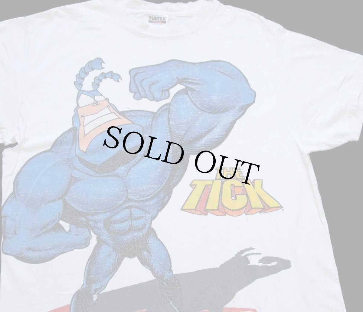 画像3: 90s THE TICK コットンTシャツ ボロ 白 L (3)