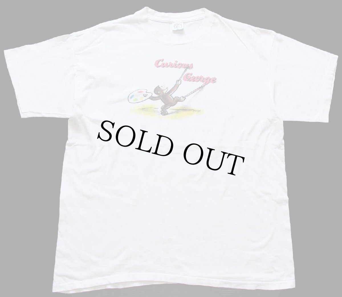 画像2: 90s USA製 Curious George おさるのジョージ コットンTシャツ 白 XL (2)