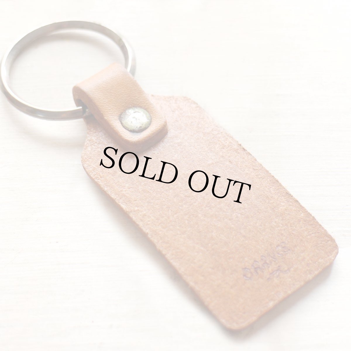 画像2: デッドストック★70s ハンドクラフト バタフライ ペイント レザー キーホルダー 茶★キーチェーン (2)