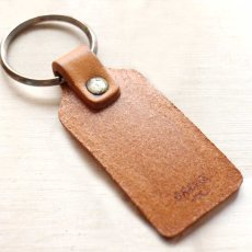 画像2: デッドストック★70s ハンドクラフト バタフライ ペイント レザー キーホルダー 茶★キーチェーン (2)
