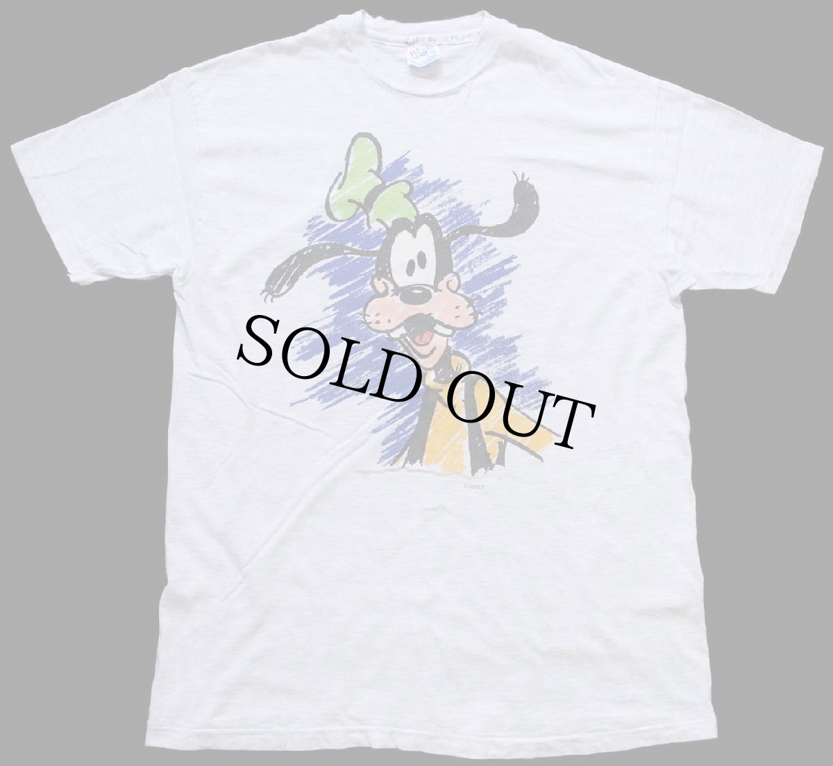 画像2: 90s USA製 Hanes Disneyディズニー グーフィー アート コットンTシャツ 杢ライトグレー L (2)
