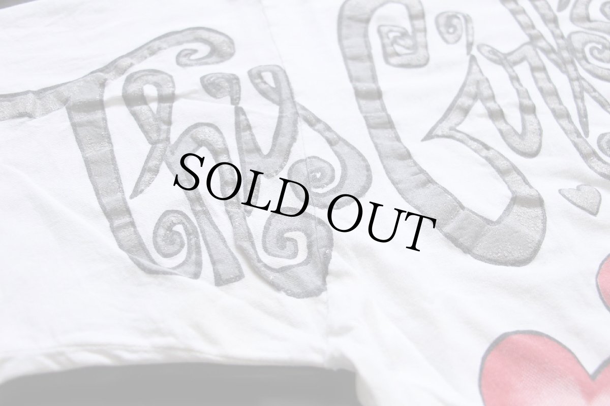 画像6: 90s USA製 BETTY BOOP ベティ ブープ This Girl's Got It! ハート 染み込み×ラメプリント コットンTシャツ ボロ 白 XL (6)