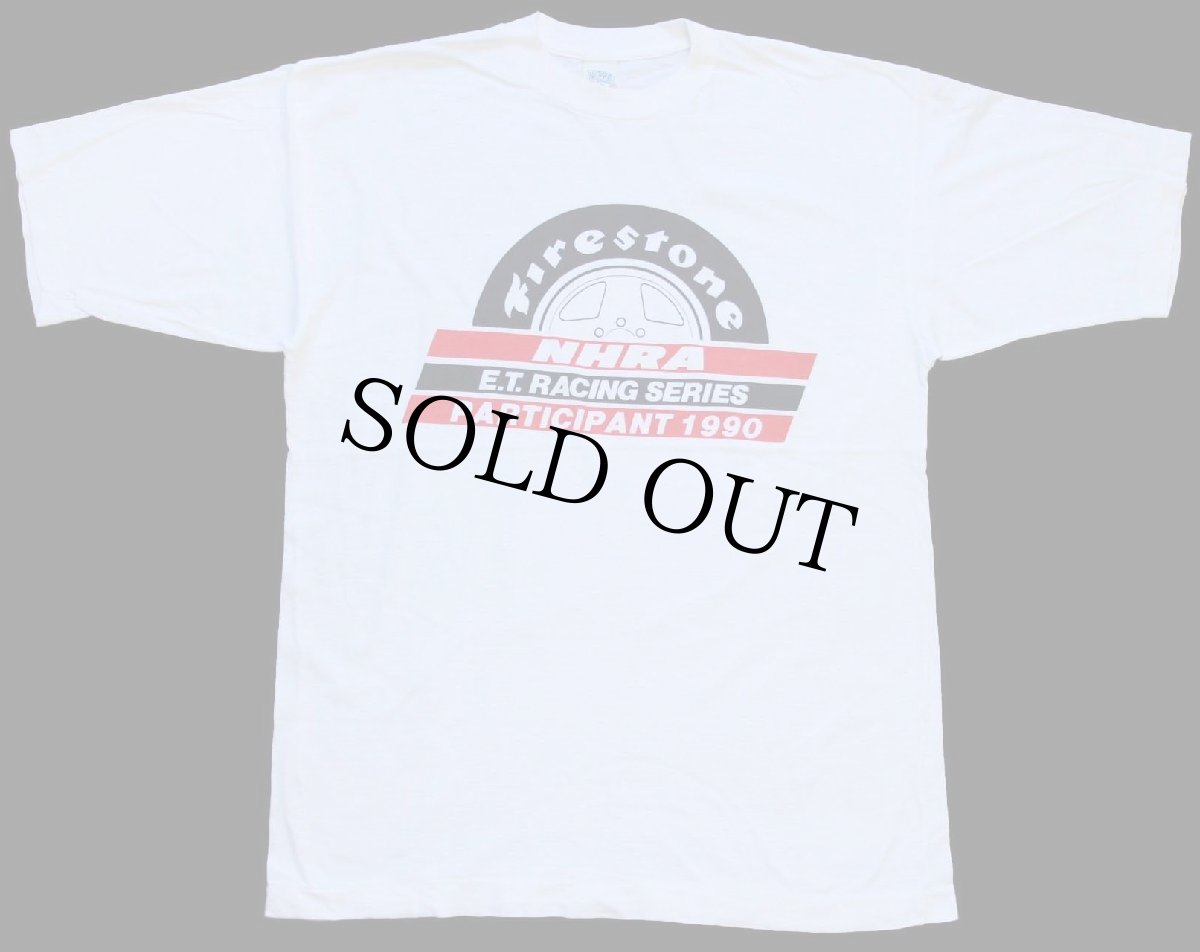 画像2: 90s Firestone NHRA E.T.RACING SERIES PARTICIPANT 1990 コットンTシャツ 白 M (2)