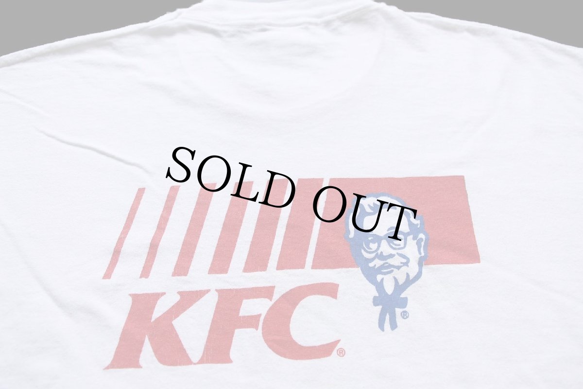 画像4: 90s USA製 SAVE THE BIG CHICKEN KFC ケンタッキーフライドチキン ロゴ 両面プリント コットンTシャツ 白 XL (4)