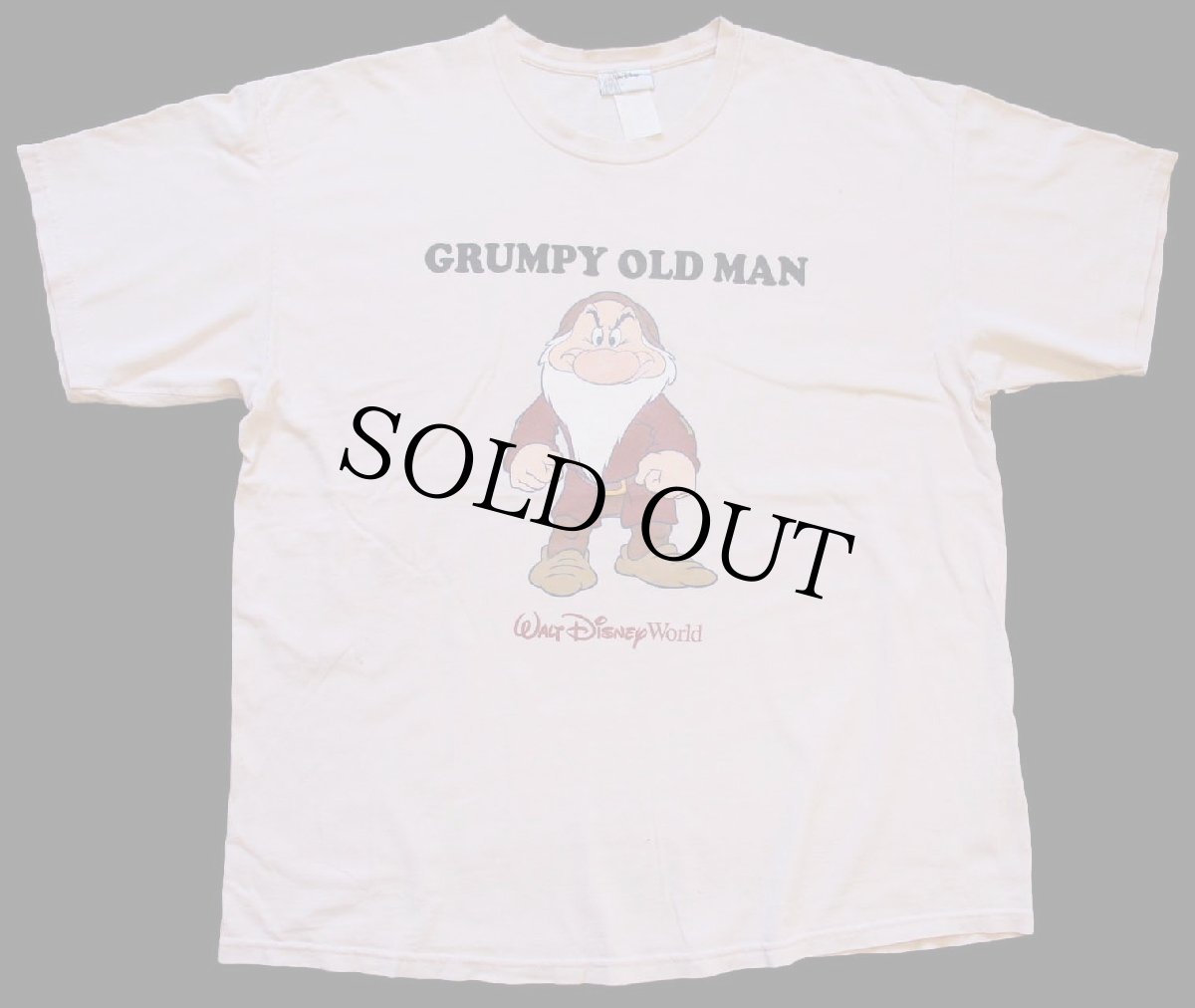 画像2: 00s Walt Disney World ディズニー GRUMPY OLD MAN 七人の小人 コットンTシャツ ベージュ XL (2)