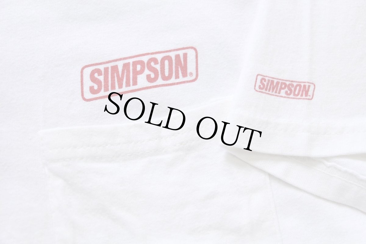 画像4: 90s Hanes SIMPSONシンプソン ビッグロゴ コットン ポケットTシャツ 白 L (4)