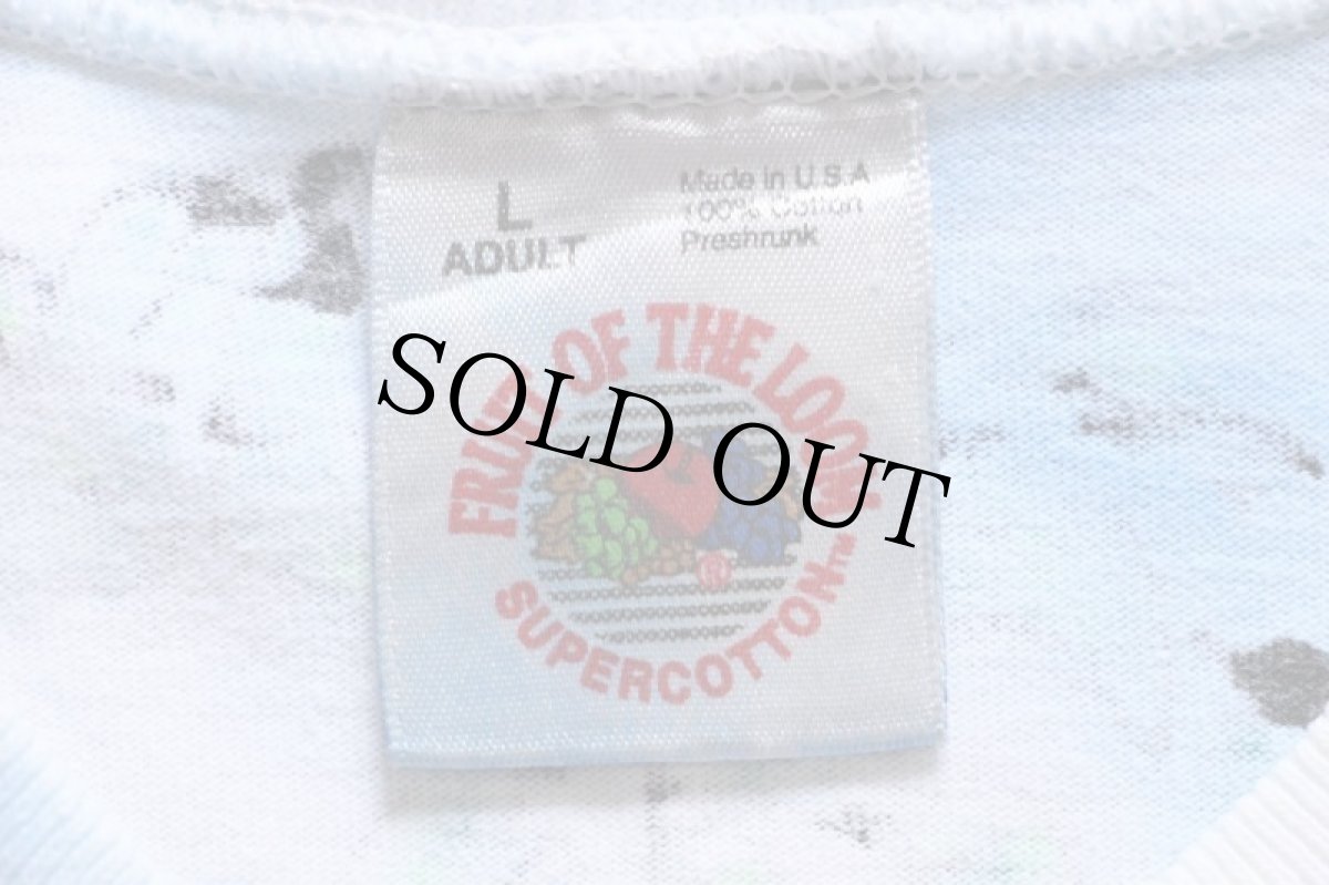 画像5: 90s USA製 キリン ハンドペイント アート タイダイ染め コットンTシャツ L (5)