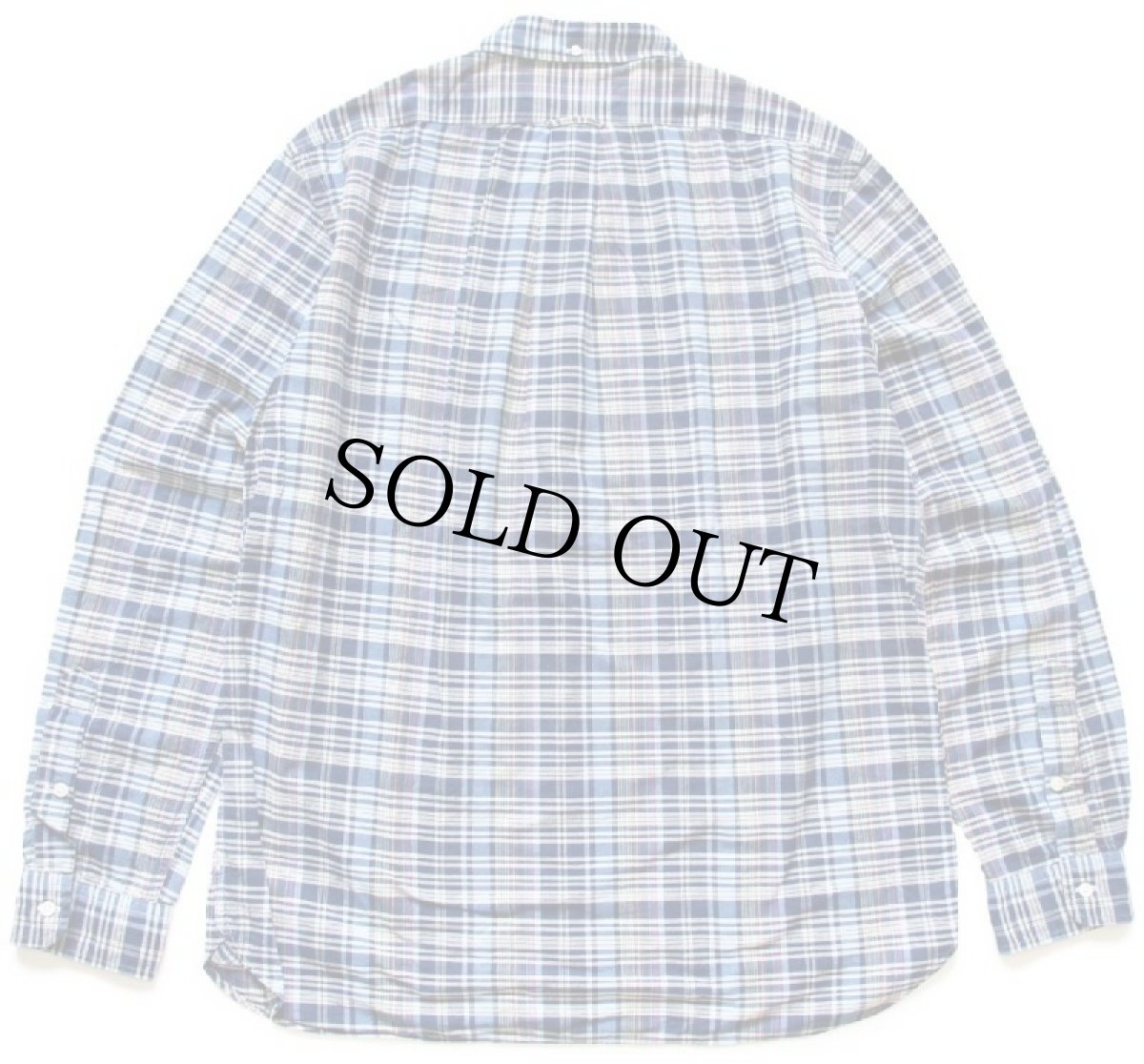 画像2: 00s ラルフローレン マドラスチェック ポケット&マチ付き 三点留め ボタンダウン コットンシャツ L★インド綿 (2)