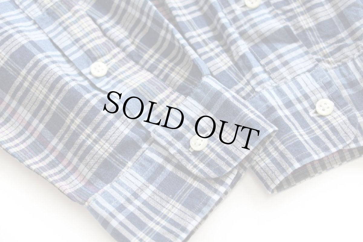 画像6: 00s ラルフローレン マドラスチェック ポケット&マチ付き 三点留め ボタンダウン コットンシャツ L★インド綿 (6)