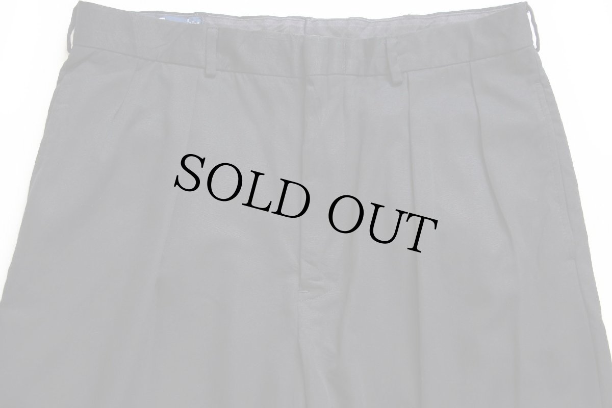 画像4: 90s ポロ ラルフローレン ツータック スラックス ポリエステルパンツ 黒 w35 L32 (4)