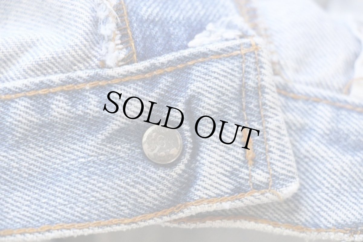 画像8: 80s USA製 Levi'sリーバイス 501 66後期 ダメージ リペア デニムパンツ w33 (8)