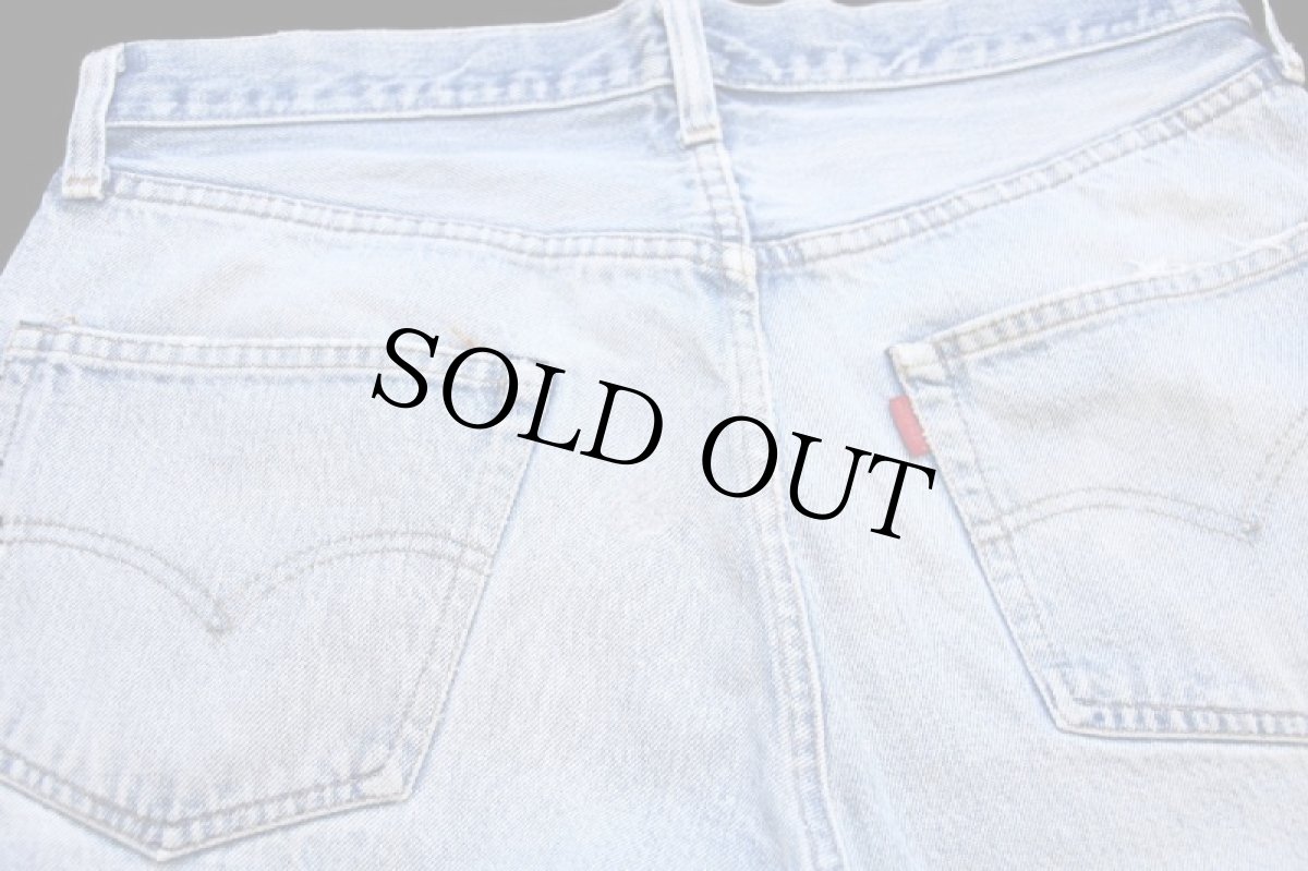 画像5: 80s USA製 Levi'sリーバイス 501 66後期 ダメージ リペア デニムパンツ w33 (5)