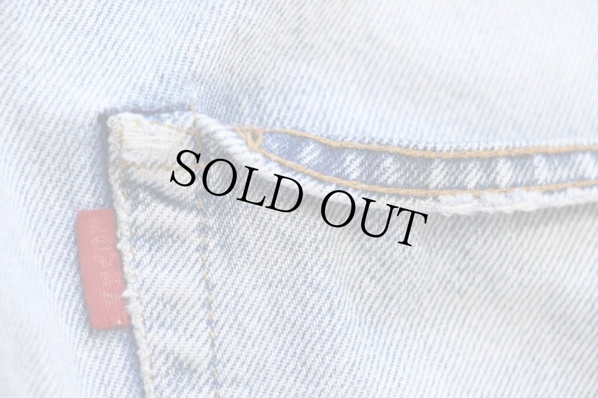 画像9: 80s USA製 Levi'sリーバイス 501 66後期 ダメージ リペア デニムパンツ w33 (9)