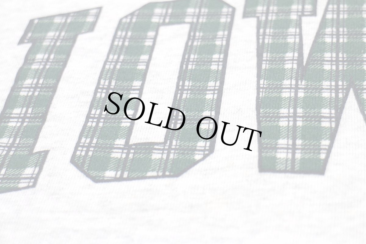 画像4: 90s USA製 IOWA タータンチェック プリント スウェット 杢ライトグレー XL (4)