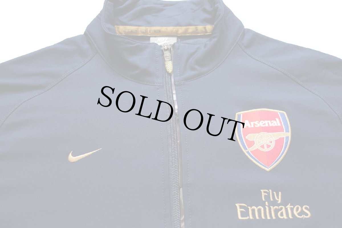 画像3: 00s NIKEナイキ Arsenal Fly Emirates アーセナル刺繍 トラックジャケット 紺 S★ジャージ (3)