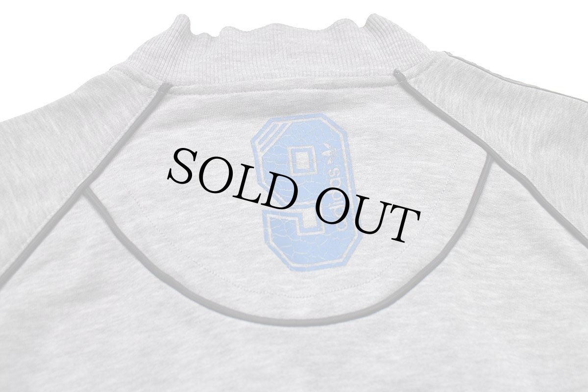 画像4: adidasアディダス トレフォイル ロゴ 9 ナンバリング ツートン 切り替え スウェット トラックジャケット 杢グレー×グレー S★ジャージ (4)