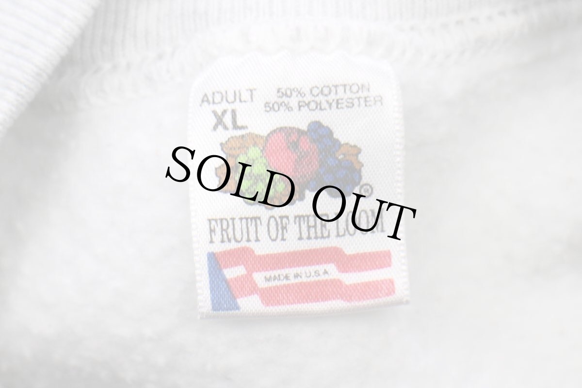 画像5: 90s USA製 IOWA タータンチェック プリント スウェット 杢ライトグレー XL (5)