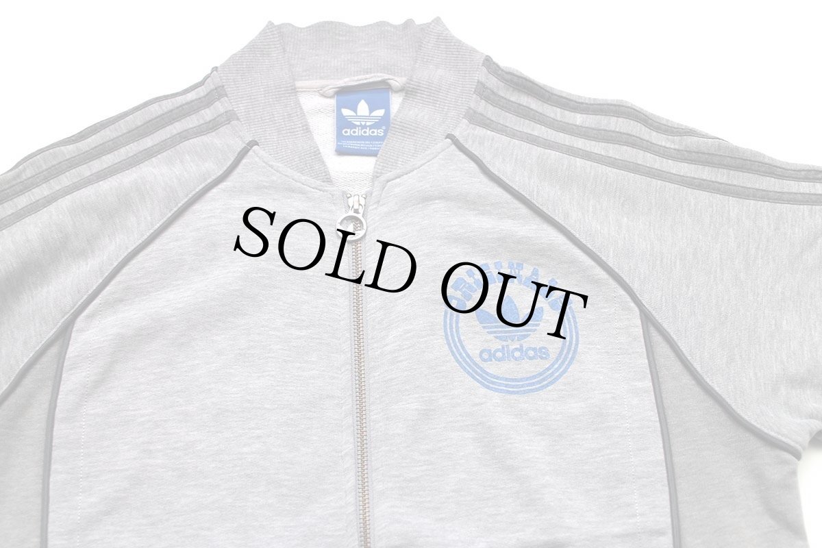 画像3: adidasアディダス トレフォイル ロゴ 9 ナンバリング ツートン 切り替え スウェット トラックジャケット 杢グレー×グレー S★ジャージ (3)