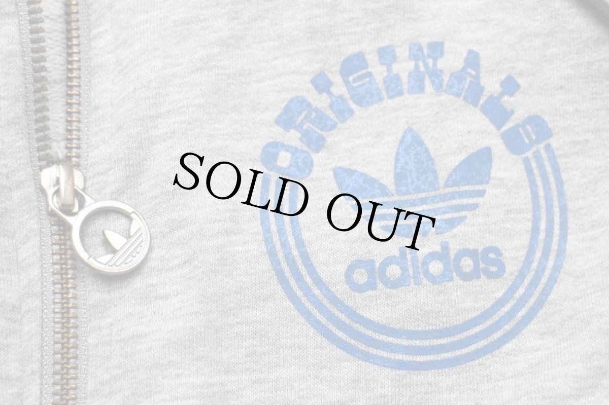 画像6: adidasアディダス トレフォイル ロゴ 9 ナンバリング ツートン 切り替え スウェット トラックジャケット 杢グレー×グレー S★ジャージ (6)