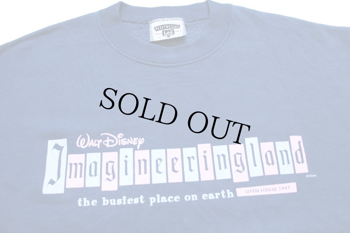 画像3: 90s USA製 Leeリー Disneyディズニー Imagineeringland スウェット 薄紺 L (3)