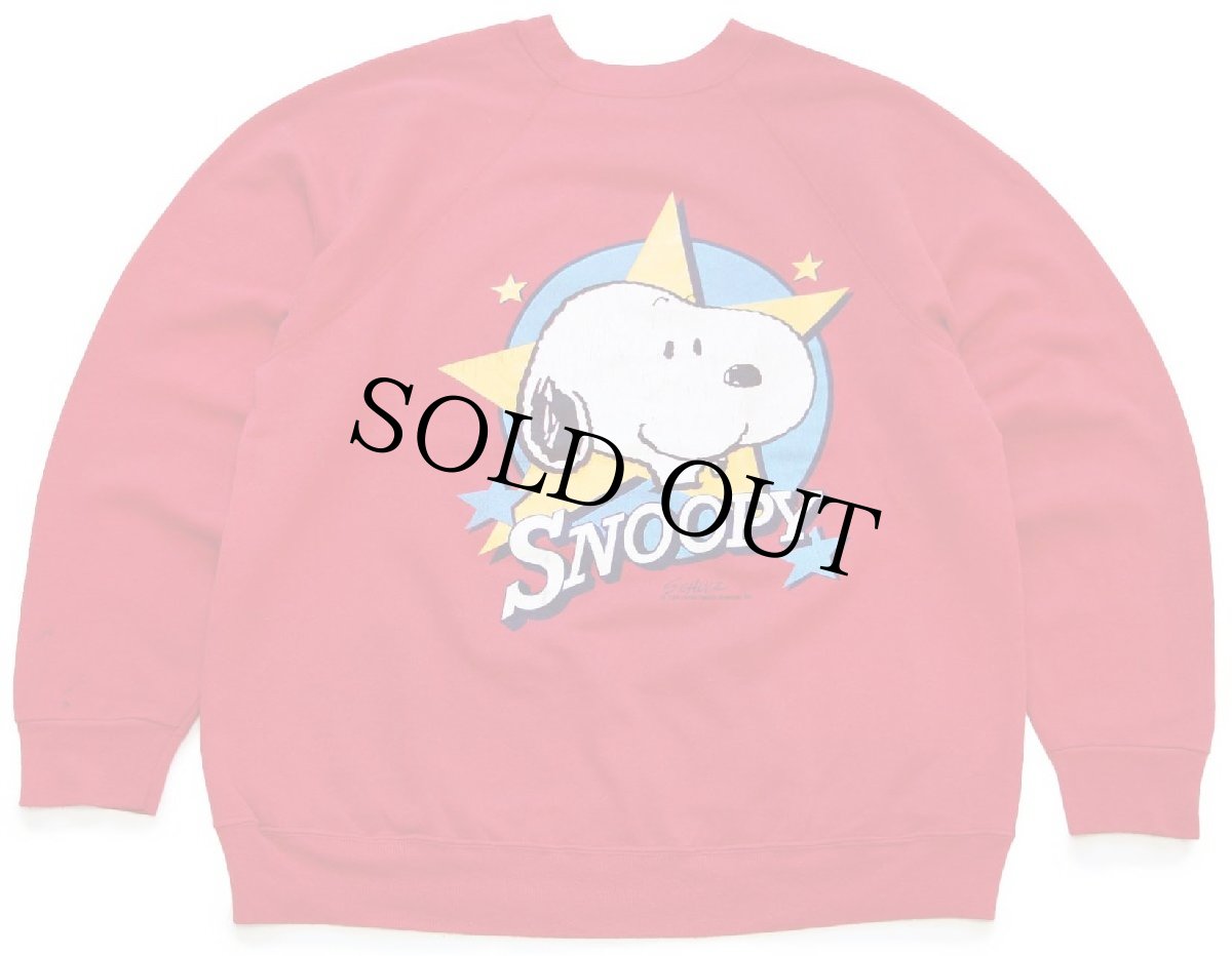 画像1: 80s USA製 ARTEX SNOOPY スヌーピー スウェット 赤 L (1)