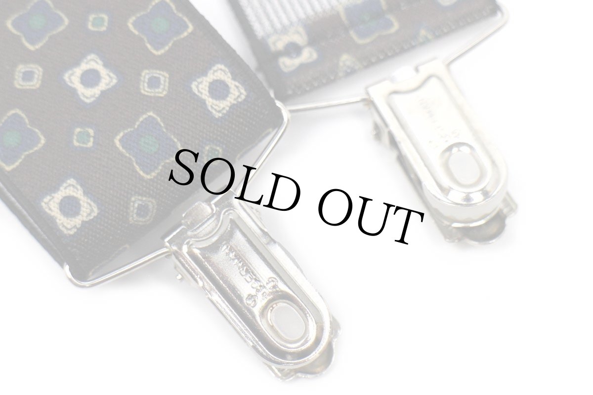 画像6: フランス製 CAS GERMANY 総柄 クリップ式 サスペンダー ブラウン★65 (6)