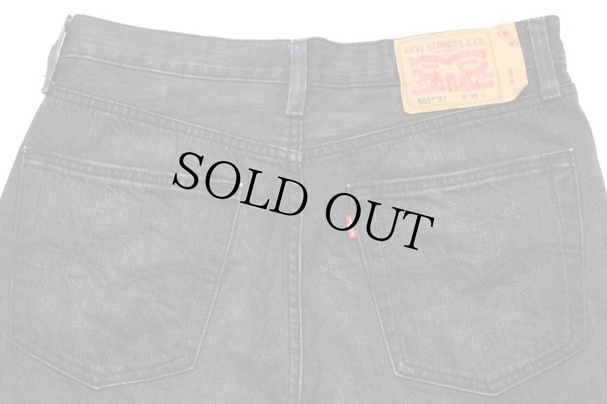 画像5: Levi'sリーバイス 501 '93 リペア USED加工 クロップド ブラック デニムパンツ w32★SDP2849 (5)