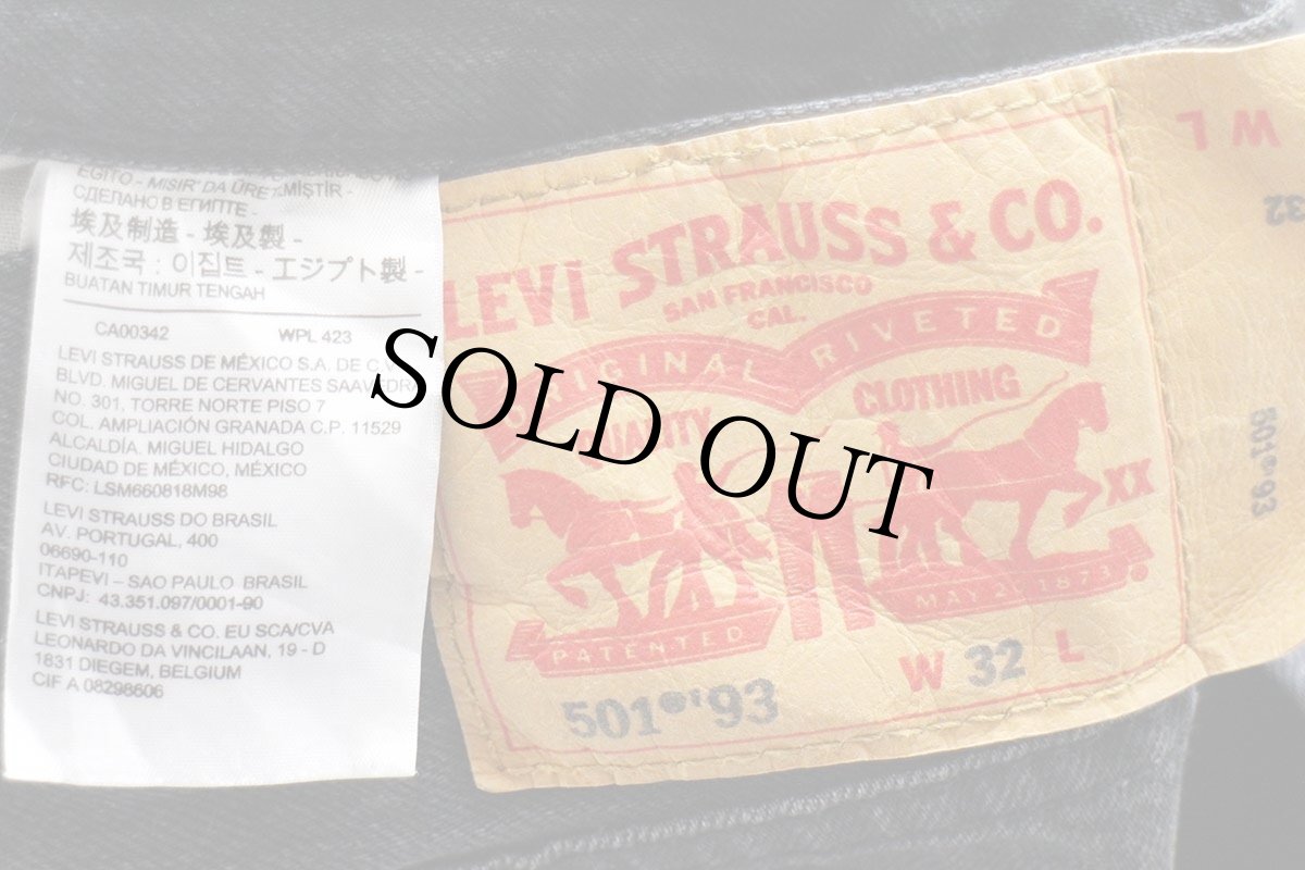 画像6: Levi'sリーバイス 501 '93 リペア USED加工 クロップド ブラック デニムパンツ w32★SDP2849 (6)