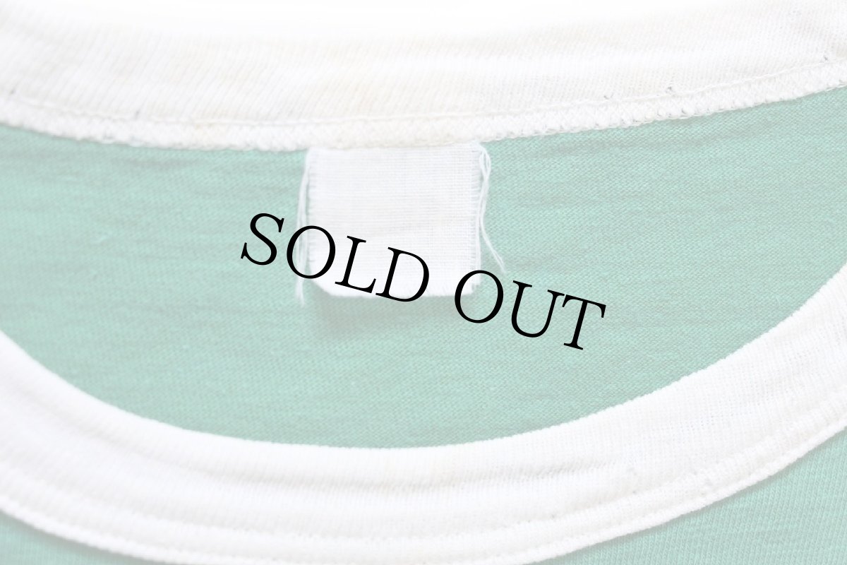 画像5: 70s PROVO ブルドッグ 両面プリント コットン フットボールTシャツ 緑 フェード (5)